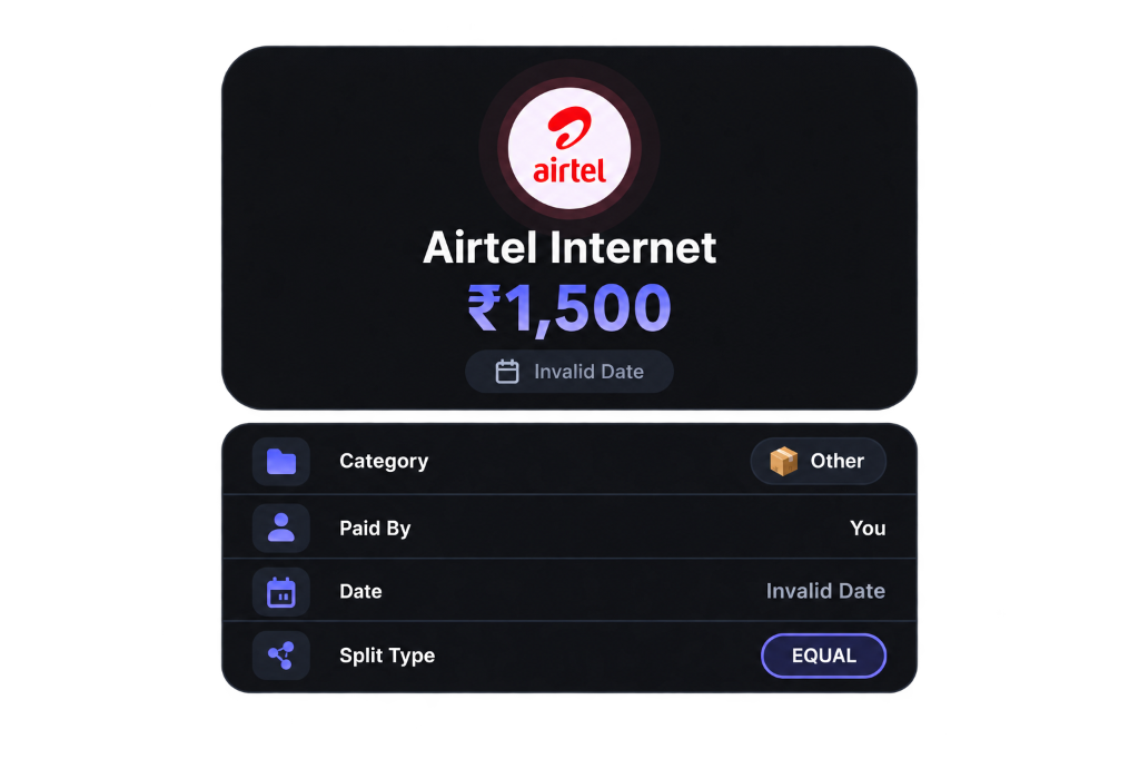 SplitMate Add & Split Bills - Expense Details